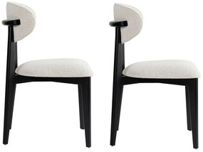 Set de scaune de sufragerie Lionte White andBlack, 2 buc.
