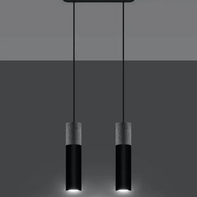 Sollux SL.0651 - Lustr BORGIO 2xGU10/40W/230V beton/metal negru