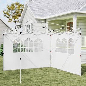 Outsunny Panouri Laterale pentru Foișor Pop-Up, 3x2m, Alb | Aosom Romania
