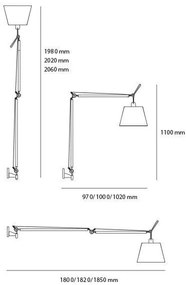 Artemide AR 0564010A+AR 0780030A+AR 0779010A COMPLET - Lampadaar TOLOMEO MEGA 1xE27/150W/230V