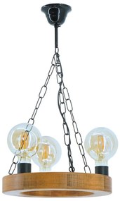 Lustră pe lanț IOS 3xE27/60W/230V d. 30 cm fag