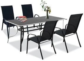 Set mobilier de grădină Agata 4+1 negru