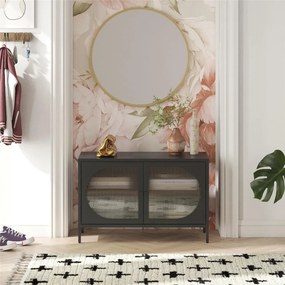 Vitrină neagră din metal 100x64x40 cm Luna – Støraa