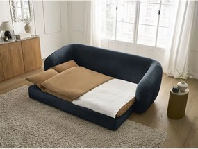 Canapea albastru-închis extensibilă cu tapițerie din chenille 228 cm Neyo – Bobochic Paris