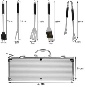 Set de unelte pentru grătar + carcasă