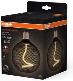 Bec LED dimabil Osram DECOR FILAMENT G125 E27/3,5W/230V 1800K negru