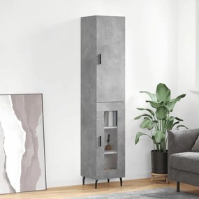 vidaXL Dulap înalt, gri beton, 34,5x34x180 cm, lemn prelucrat