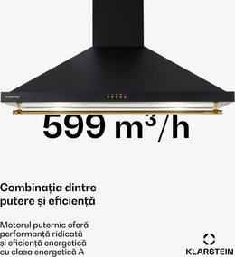 Klarstein Montblanc 90, hota, 610m³/h. 165W, 2x1.5W, LED, bandă