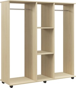 HOMCOM Dulap cu 5 Rafturi și 6 Roți, 120x40x128 cm, Negru | Aosom Romania