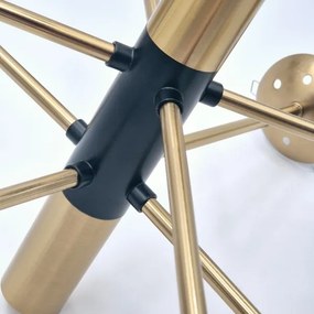 Lustră pe tijă ROLLO 8xE14/5W/230V auriu/fumuriu