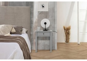 Noptieră gri deschis din lemn masiv de pin Bart – Marckeric