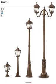 Redo 9662 - Lampă de exterior ESSEN 1xE27/70W/230V 221,5 cm IP44 maro/patină