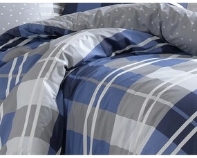 Lenjerie de pat din bumbac BedTex Mark albastru ,220 x 200 cm, 2 buc 70 x 90 cm