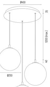 Lustra design modern cu 3 pendule Paloma