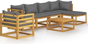 vidaXL Set mobilier grădină cu perne, 7 piese, lemn masiv de acacia