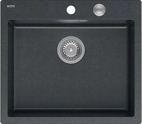 Chiuveta compozit incastrata Quadron Unique Morgan 110 negru - inox 57x50 cm