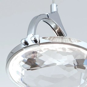 Pendul LED cu cristal K9 design lux MOON crom