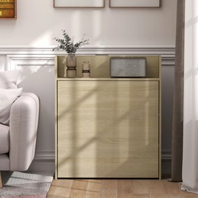 HOMCOM Masă pliabilă cu raft, design industrial, economisire de spațiu, pentru spații mici, 78,5 x 91 x 93 cm, Stejar | Aosom Romania