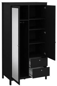 Dulap pentru haine Real cu o oglindă, negru