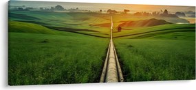 Tablou - Răsărit de soare peste vale (120x50 cm)