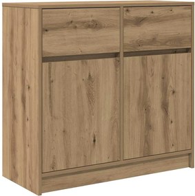 vidaXL Bufetă cu sertar Artisan Stejar 80x34x76 cm Lemn prelucrat