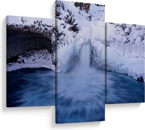 Tablou cu cascadele iarna (90x60 cm)