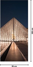Fototapet pentru ușă - Louvre noaptea (95x205cm)