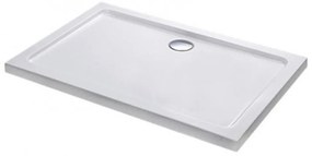 Cădiță de duș acrilică pătrată asimetrică Modena Slim, 80x100x5,5 cm