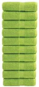 vidaXL Prosoape oaspeți premium SOLUND 10 buc. verde 30x50 cm 600 gsm