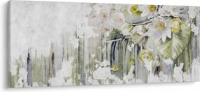 Tablou - Flori albe, vintage (120x50 cm)