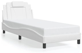 3213981 vidaXL Cadru de pat cu lumini LED, alb, 80x200 cm, piele ecologică