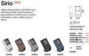 Proiector Exterior, Negru, Protectie IP65, 1xGX53, Sirio pr1