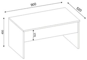 Masuta de cafea Furny Home 756FRN2815, 90x52 cm, Pliabila, Alb