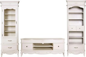 Set lemn masiv alb antic Living Casandra 3 Piese