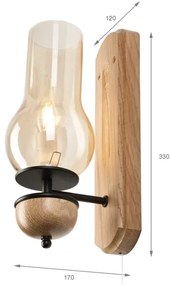 Aplică Brilagi COTTAGE 1xE14/40W/230V stejar/maro