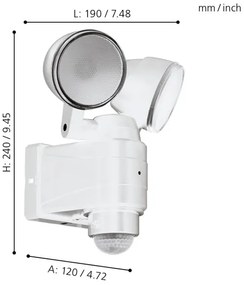 Corp de iluminat LED de exterior cu senzor Eglo 98194 CASABAS 2xLED/4W/4xLR14 IP44