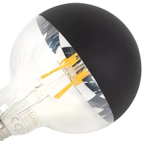 Set 5 becuri Oglindă cu cap lampă cu filament LED E27 reglabilă G95 negru 550lm 2700K