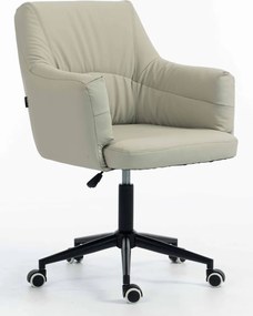 HR840K Scaun Culoarea Inului Piele Ecologica Premium Soft cu Bază Neagră