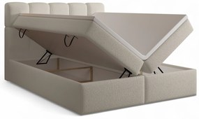 Pat continental Carello 160x200 cu spațiu de depozitare - bouclé bej Quelle 05