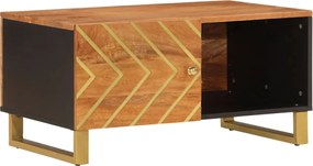 vidaXL Măsuță de cafea, maro și negru, 80x50x40 cm, lemn masiv mango