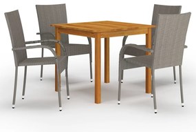 vidaXL Set mobilier de grădină, 5 piese, gri