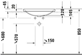 Duravit 358600079 - Lavoar încastrat D-NEO 60x44 cm ceramică/alb lucios