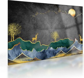 Tablou pe sticlă - Munții (70x50 cm)