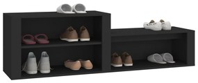 Pantofar, negru, 150x35x45 cm, lemn prelucrat Negru, 1