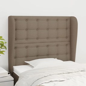 vidaXL Tăblie de pat cu aripioare gri taupe 93x23x118/128 cm textil