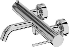 Baterie cada montaj pe perete, crom lucios, din alama sanitara, pipa fixa 19.8 cm, LaVita Verdi Crom