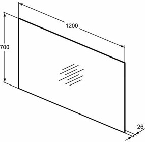 Oglinda cu iluminare si dezaburire Ideal Standard MirrorLight Ambient 120x70 cm