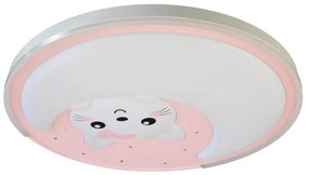 Plafonieră LED pentru copii MOONCAT LED/34W/230V roz