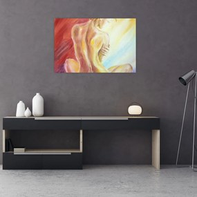 Tablou - Imaginea unei femei care se odihnește, pictură în ulei (90x60 cm)