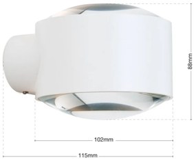 Aplica LED iluminat ambiental up/down IP65 TATRA alba
